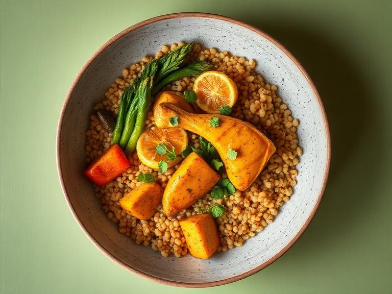 A colorful balanced grain bowl from the member recipe collection